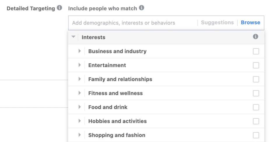 facebook interests